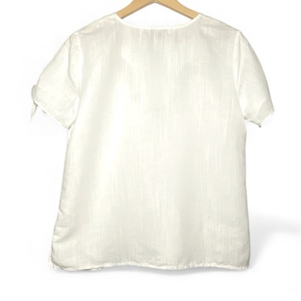 TALBOTS EMBROIDERED LEMON COTTON LINEN BLEND SIZE SMALL - Picture 3 of 8